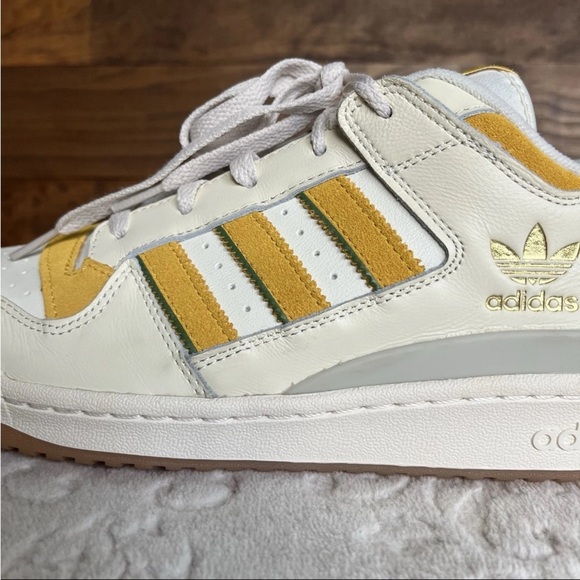 Adidas Men’s Forum Low Classic Originals Sz US 12 Cream/Bold Gold FZ6271 EUC - Picture 5 of 15